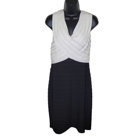 Adrianna Papell black & white classic bandage dress size 10 - Picture 1 of 7